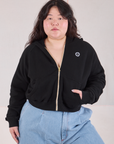 Cropped Zip Hoodie - Basic Black