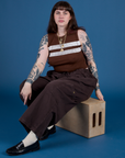 Painted Muscle Tee in Fudgesicle Brown and espresso brown Drop Pocket Cargo Pants on Sydney