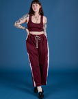 Painted Drop Pocket Cargo Pants - Red Wine