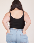 Cropped Cami in Basic Black back view on Ashley