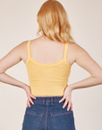 Cropped Cami in Butter Yellow back view on Margaret