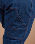 Carpenter Jeans in Dark Wash close up of pant leg side pocket