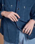 Cropped Corduroy Overshirt - French Blue