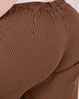 Checker Trousers in Brown & Black back close up on Ashley
