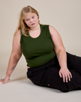 Muscle Tee in Evergreen on Juliet