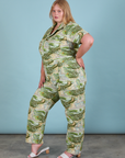 Side view of Ocean and Sky Jumpsuit on Juliet