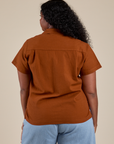 Pantry Button-Up in Burnt Terracotta back view on Meghna