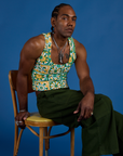 Cropped Tank Top - Spring Quilt Print