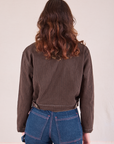 Mechanic Jacket in Fudgesicle Brown back view on Alex
