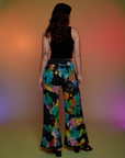 Back view of Tie Dyed Wide Leg Sweat Pants and black Cropped Tank on Alex