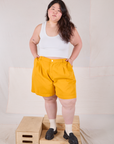 Trouser Shorts - Mustard Yellow
