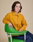 Denim Work Jacket in Mustard Yellow worn by Hana