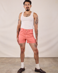 Jesse is 5’8” and wearing XS Classic Work Shorts in Flamingo Pink