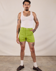 Jesse is 5’8” and wearing XS Classic Work Shorts in Gross Green paired with Tank Top in Vintage Tee Off-White