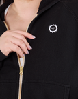 Cropped Zip Hoodie - Basic Black