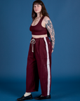 Painted Drop Pocket Cargo Pants - Red Wine