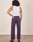 Back view of Work Pants in Nebula Purple worn by Jesse