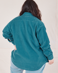 Corduroy Overshirt in Marine Blue back view on Ashley
