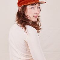 Dugout Corduroy Hat in Burnt Terracotta worn by Alex