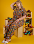 Short Sleeve Jumpsuit - Fruit Fantasy
