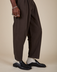Side view of Heavyweight Trousers in Espresso Brown on Jerrod