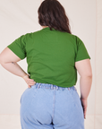 Back view of Organic Vintage Tee in Lawn Green worn by Ashley