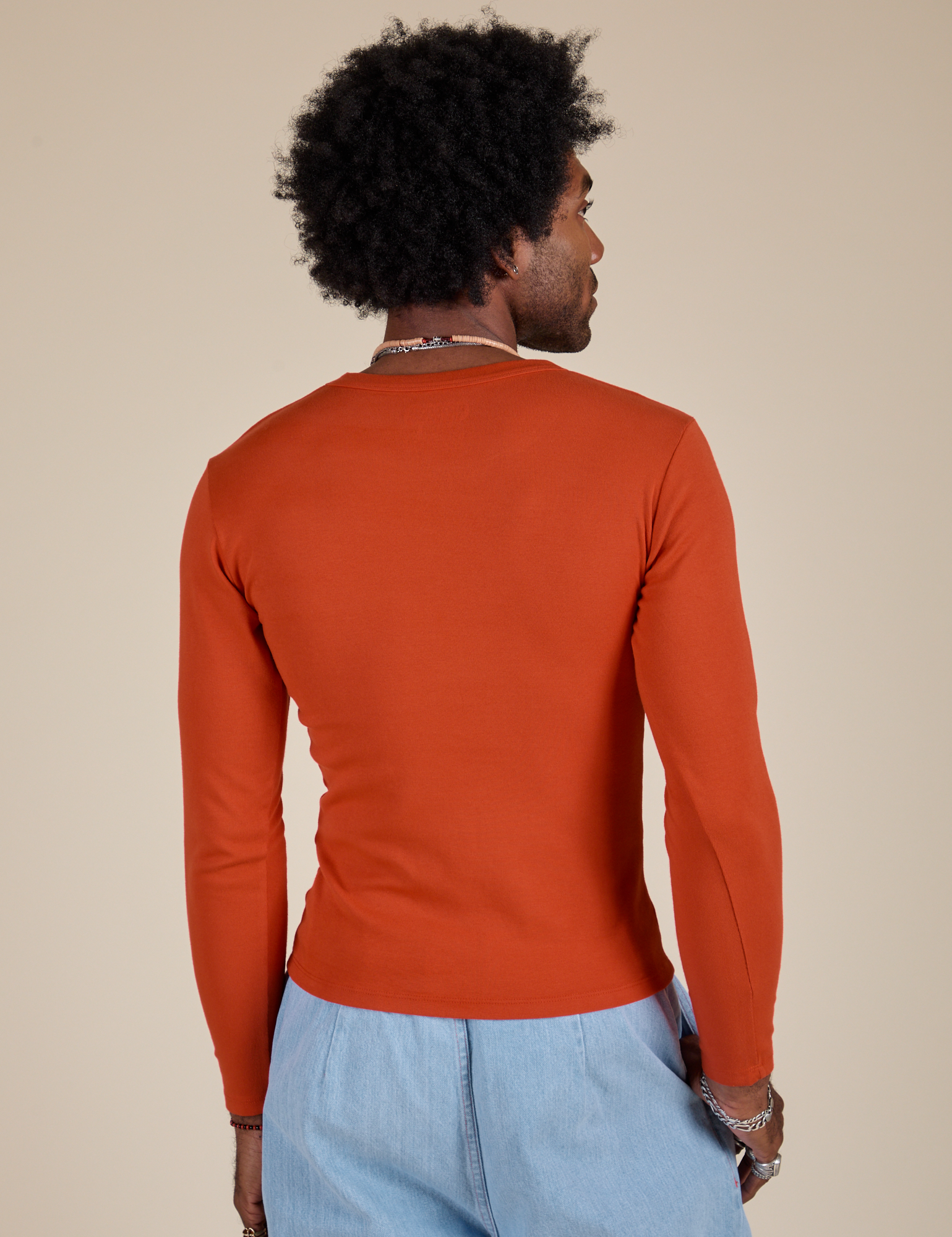 Long Sleeve Baby Tee - Chili Red