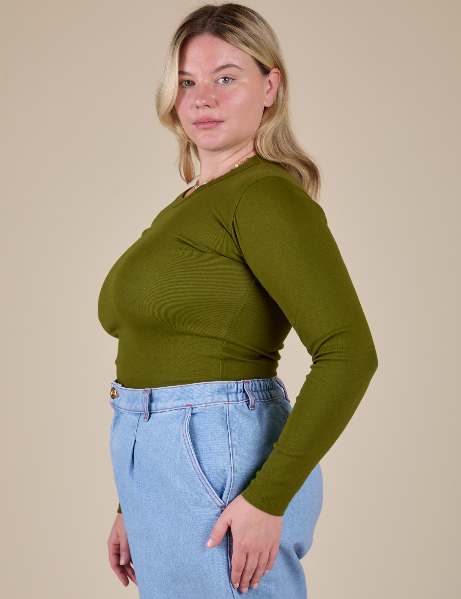 Long Sleeve Baby Tee - Summer Olive