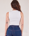 Muscle Tee in Vintage Tee Off-White back view on Alex