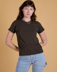 Organic Vintage Tee in Espresso Brown on Alex