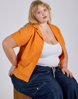 Pantry Button-Up - Creamsicle Orange