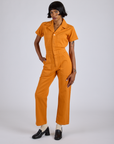 Short Sleeve Jumpsuit - Creamsicle Orange