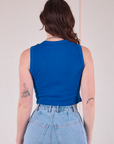 Muscle Tee in Royal Blue back view on Alex