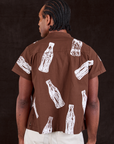 Soda Bottle Pantry Button-Up in Fudgesicle Brown back view on Jerrod
