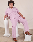 Short Sleeve Jumpsuit in Lilac on Miguel