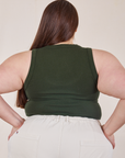Tank Top in Swamp Green back view on Marielena