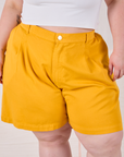 Trouser Shorts - Mustard Yellow