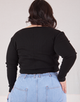 Wrap Top in Basic Black back view on Ashley