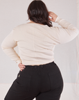 Wrap Top in Vintage Tee Off-White back view on Ashley