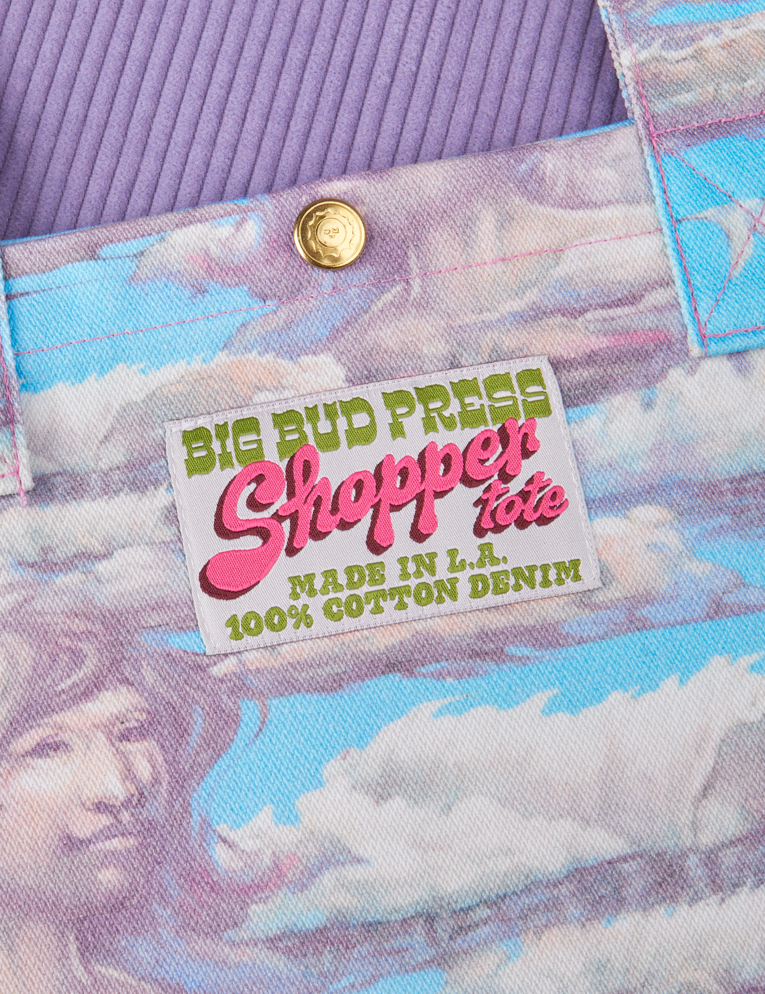 Cloud Kingdom Shopper Tote label close up