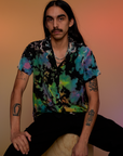 Pantry Button-Up in Rainbow Magic Waters worn by Anthony
