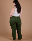 Carpenter Jeans in Evergreen back view on Ashley