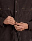 Cropped Corduroy Overshirt - Espresso Brown