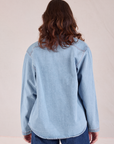 Denim Overshirt in Light Wash back view on Alex