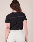 JV Tee in Basic Black back view on Alex