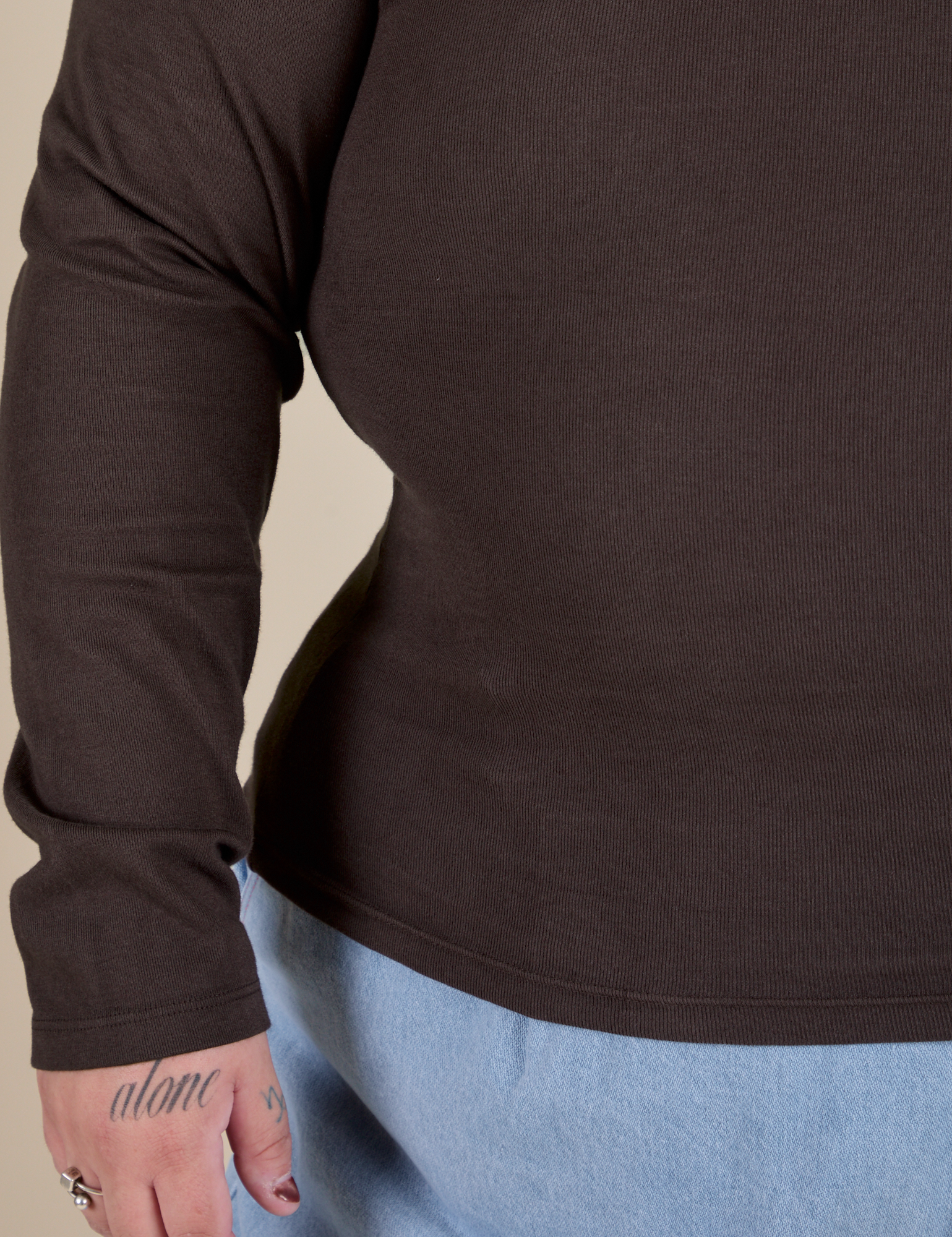 Long Sleeve Baby Tee - Espresso Brown