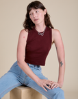 Muscle Tee in Red Wine on Alex