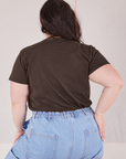 Organic Vintage Tee in Espresso Brown back view on Ashley