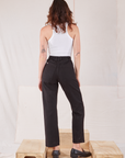 Organic Work Pants in Basic Black back view on Alex