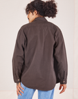 Back view of Oversize Overshirt in Espresso Brown worn by Jesse